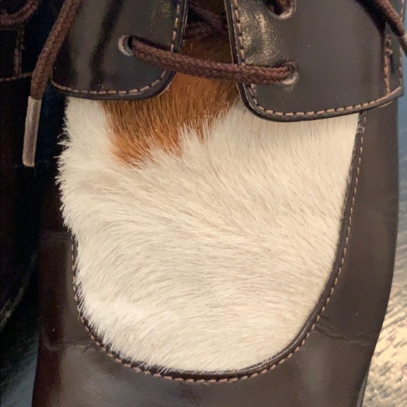 GREATER L.A. leather & ponyhair lace up heels 5.5 - Picture 4 of 8